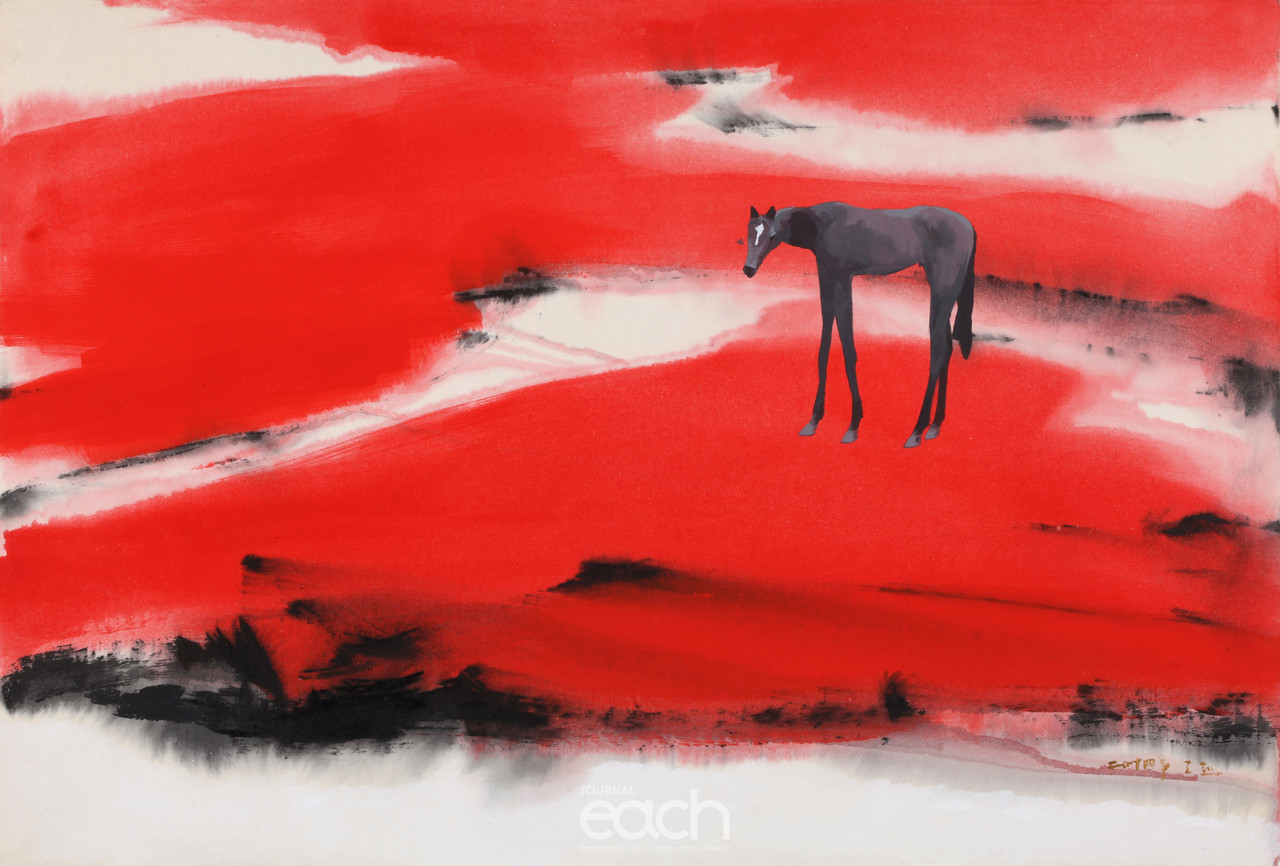 신무릉도원-명상 -천에먹, 아크릴 64X94cm 2014. 1200만원