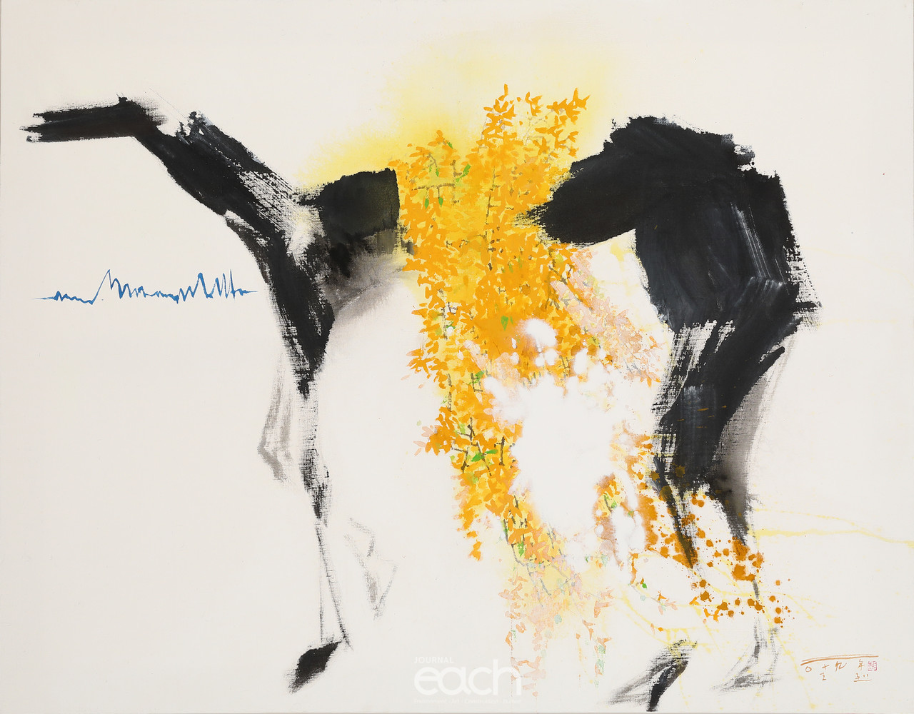 신무릉도원도 봄날,천에먹,아크릴,116.5x91.0cm 2019