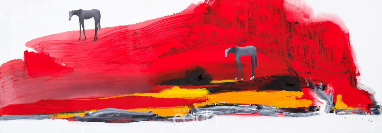 2. Utopia-A Meditation 200x70cm Ink-Stick and Acrylic on Canvas,2016, 3200만원