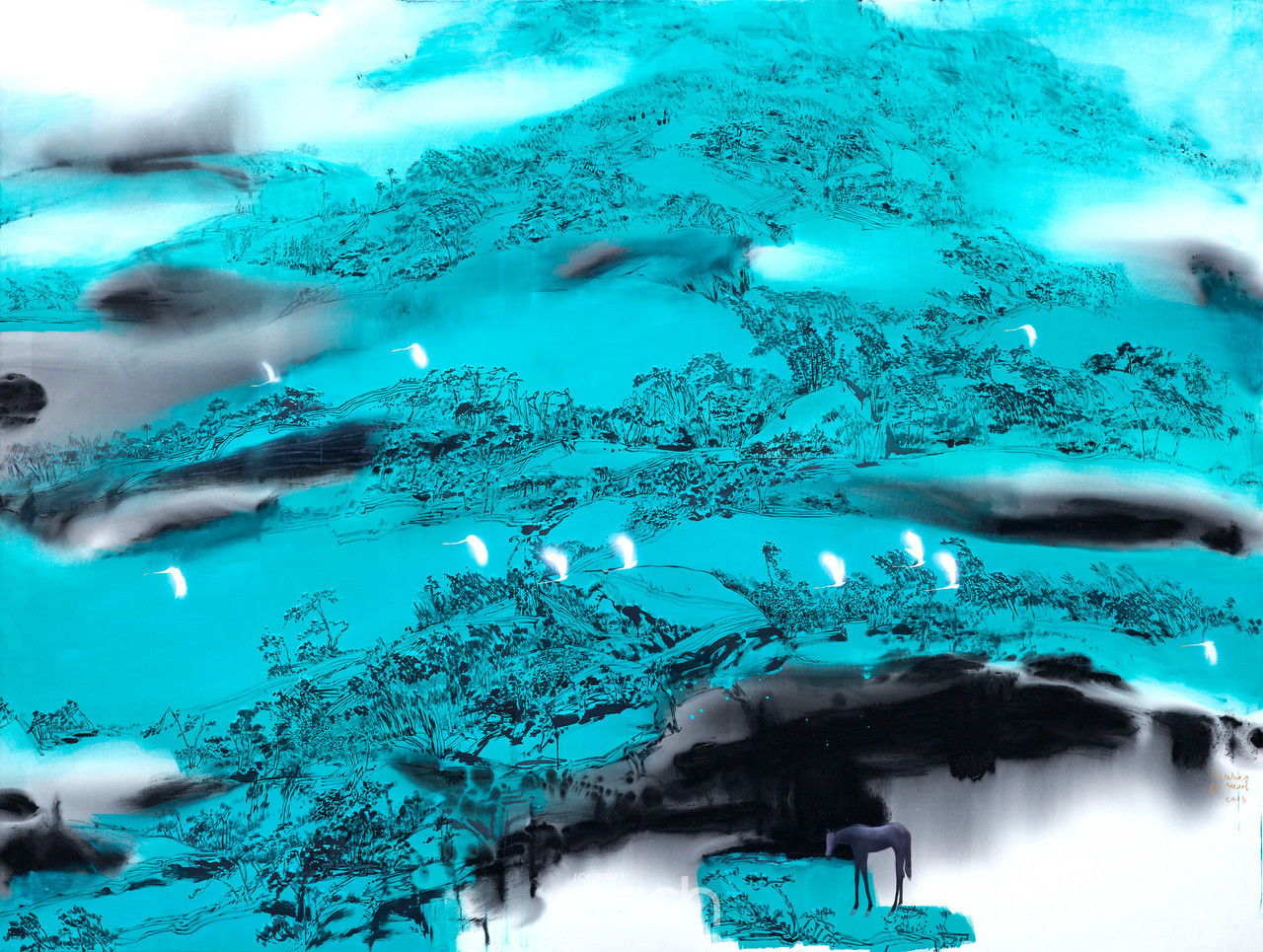 3.  Utopia-A companion 333x248.5cm Ink-Stick and Acrylic on Canvas. 2015,    8800만원