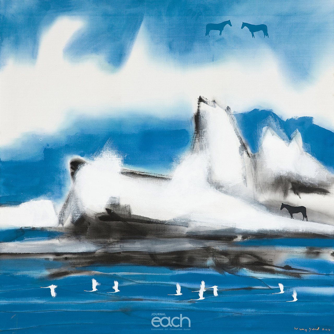 3. Utopia-A companion-Ink-Stick and Acrylic on Canvas140x140cm,2011,  3800만원