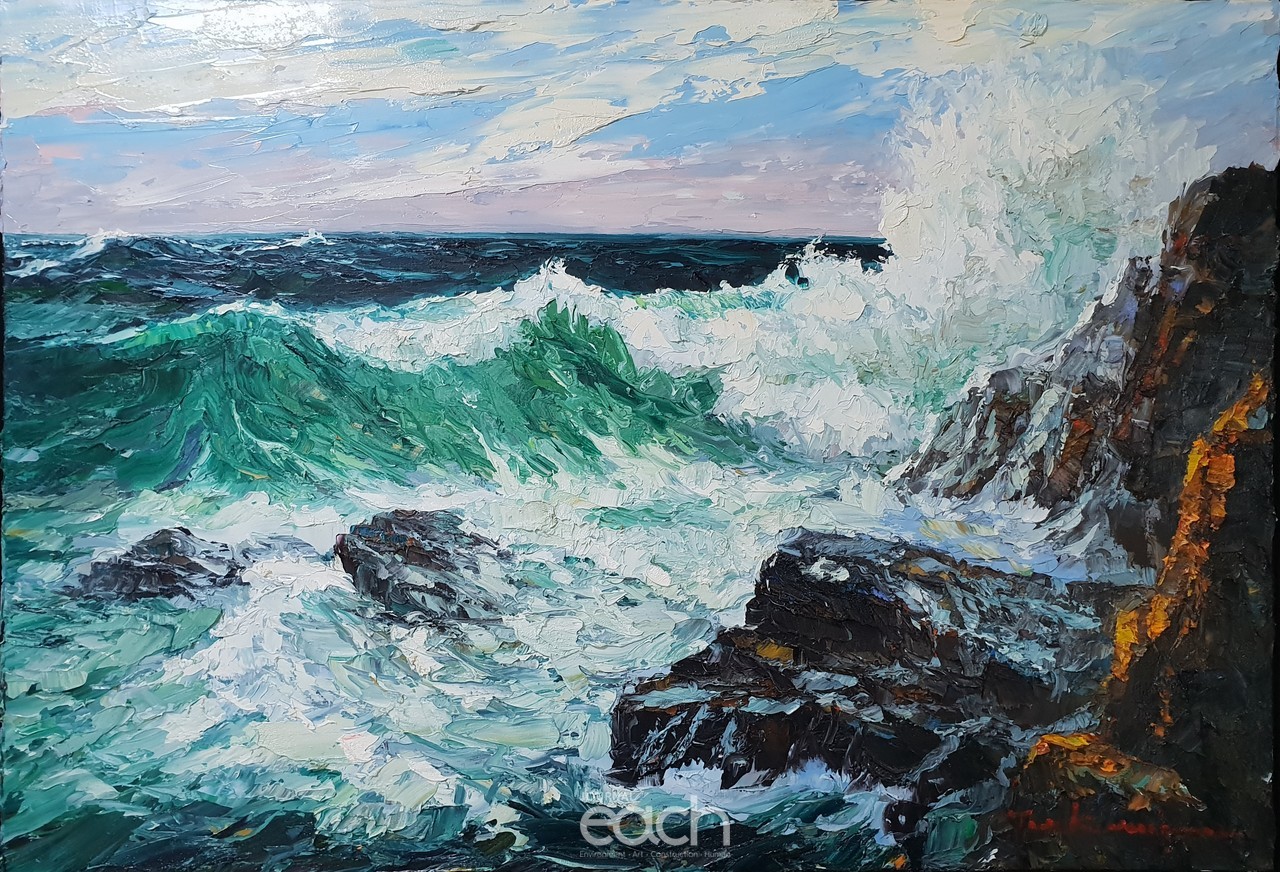 파도의 꿈 Oil on Canvas of Knife116x80.3cm 2018