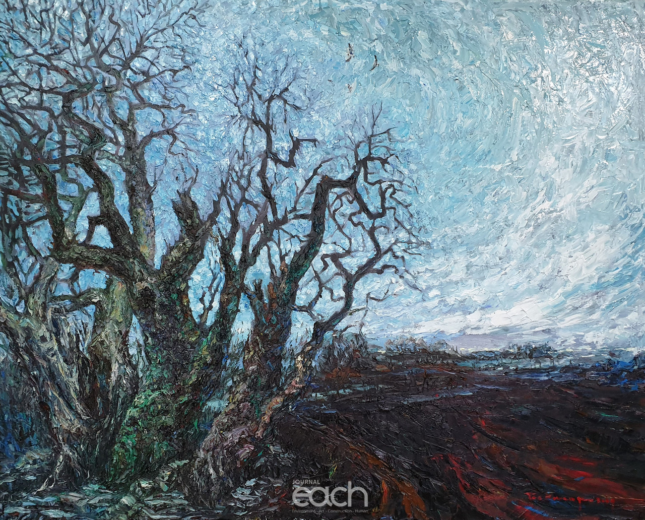 멀고먼 귀로 Oil on canvas of Knife 162x130.3cm