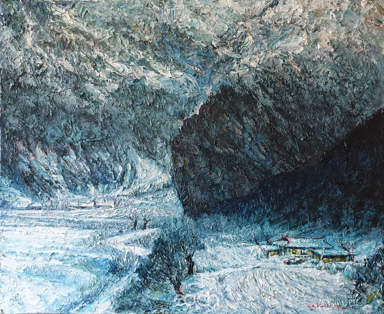 왕바우골 독가 Oil on Canvas of Knife 162x130.3cm 2019