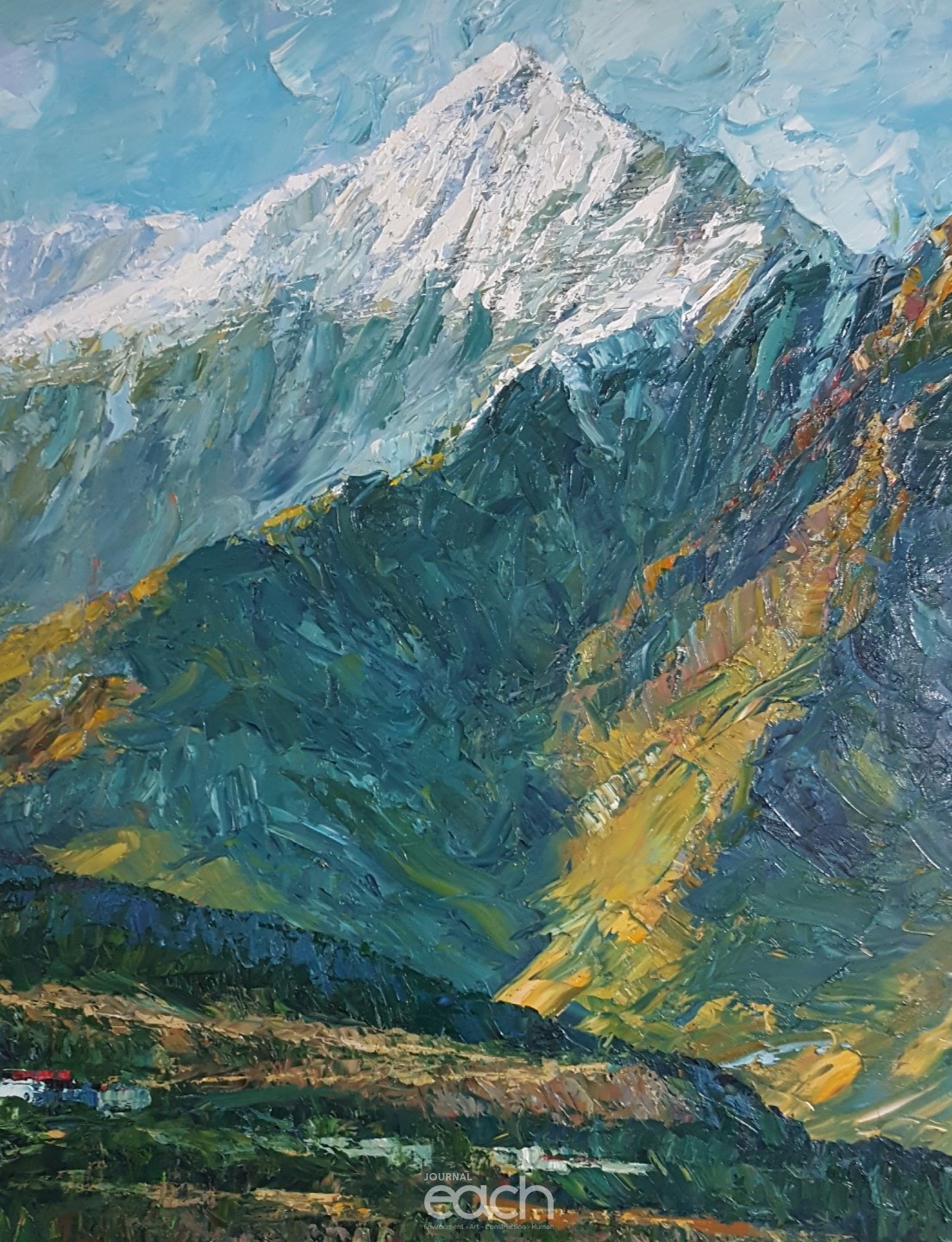 Saced Mountion  162x130.3cm  Oil on Canvas of Knife 2018