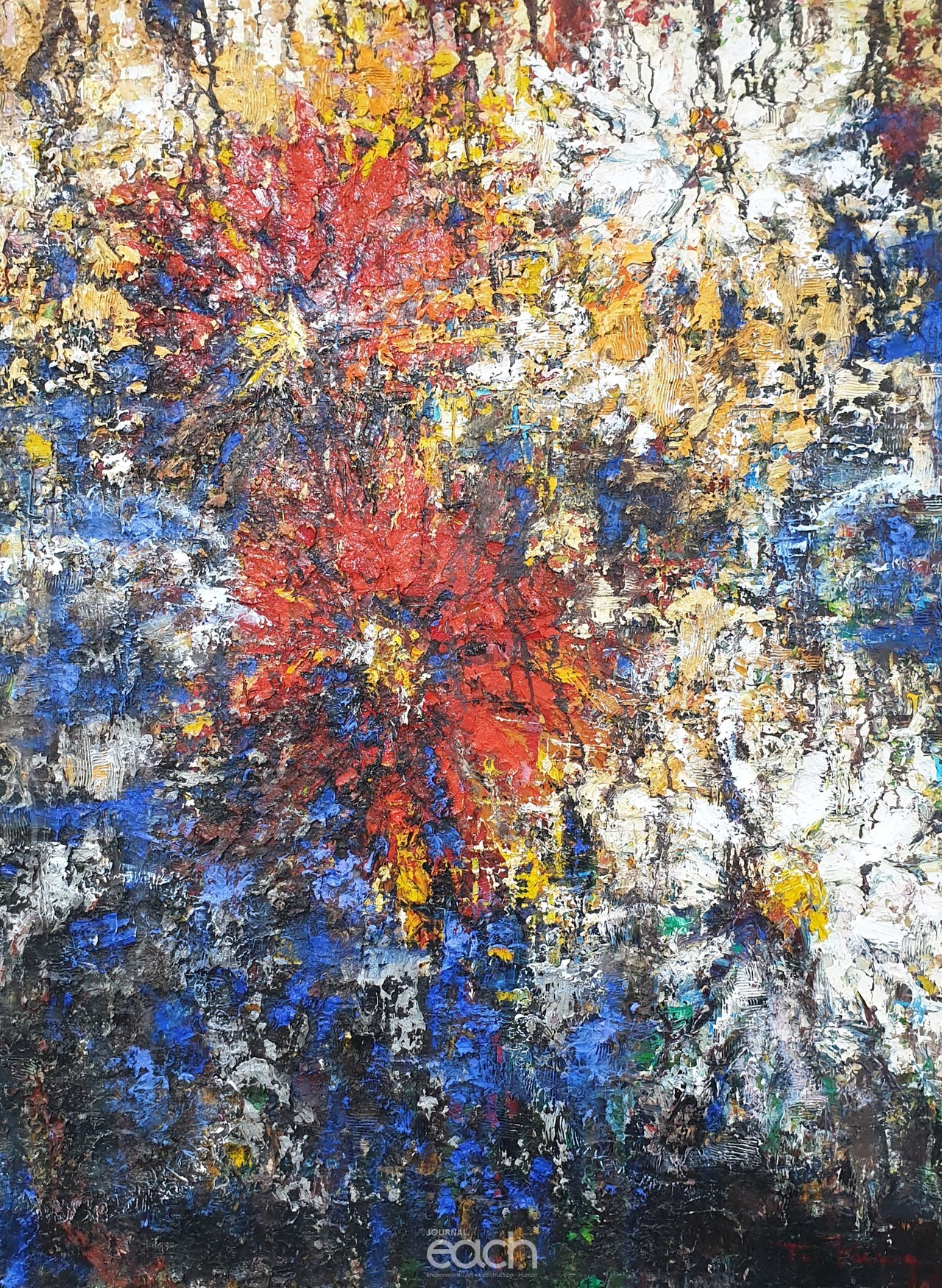 꽃의 축제 Oil on Canvas of Knife145x112cm