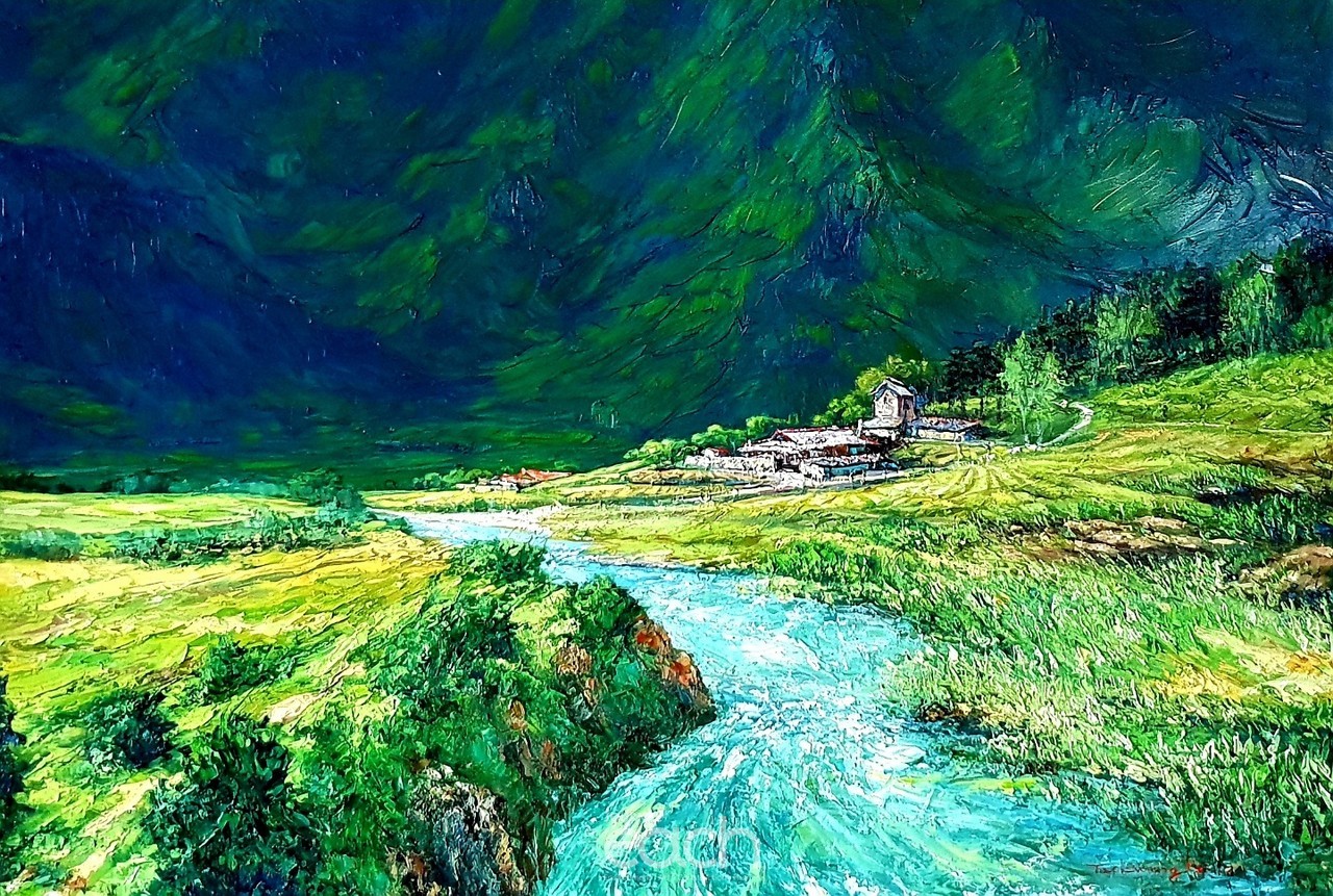 성하의길목 Oil on Canvas of Knife 132x130.3cm 20