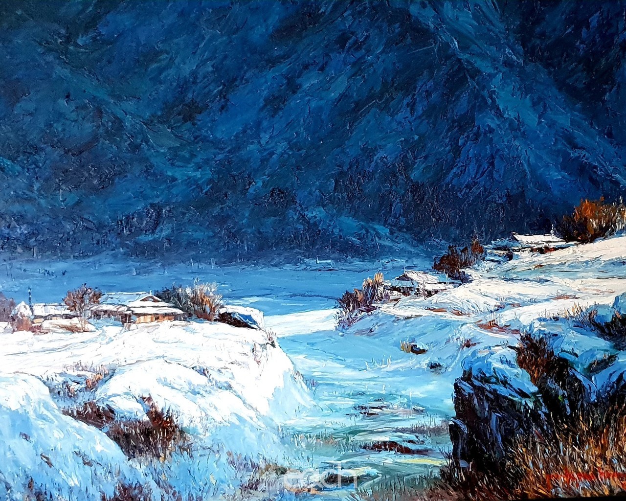 겨울의서정 162x130.3cm Oil on Canvas of Knife 2018