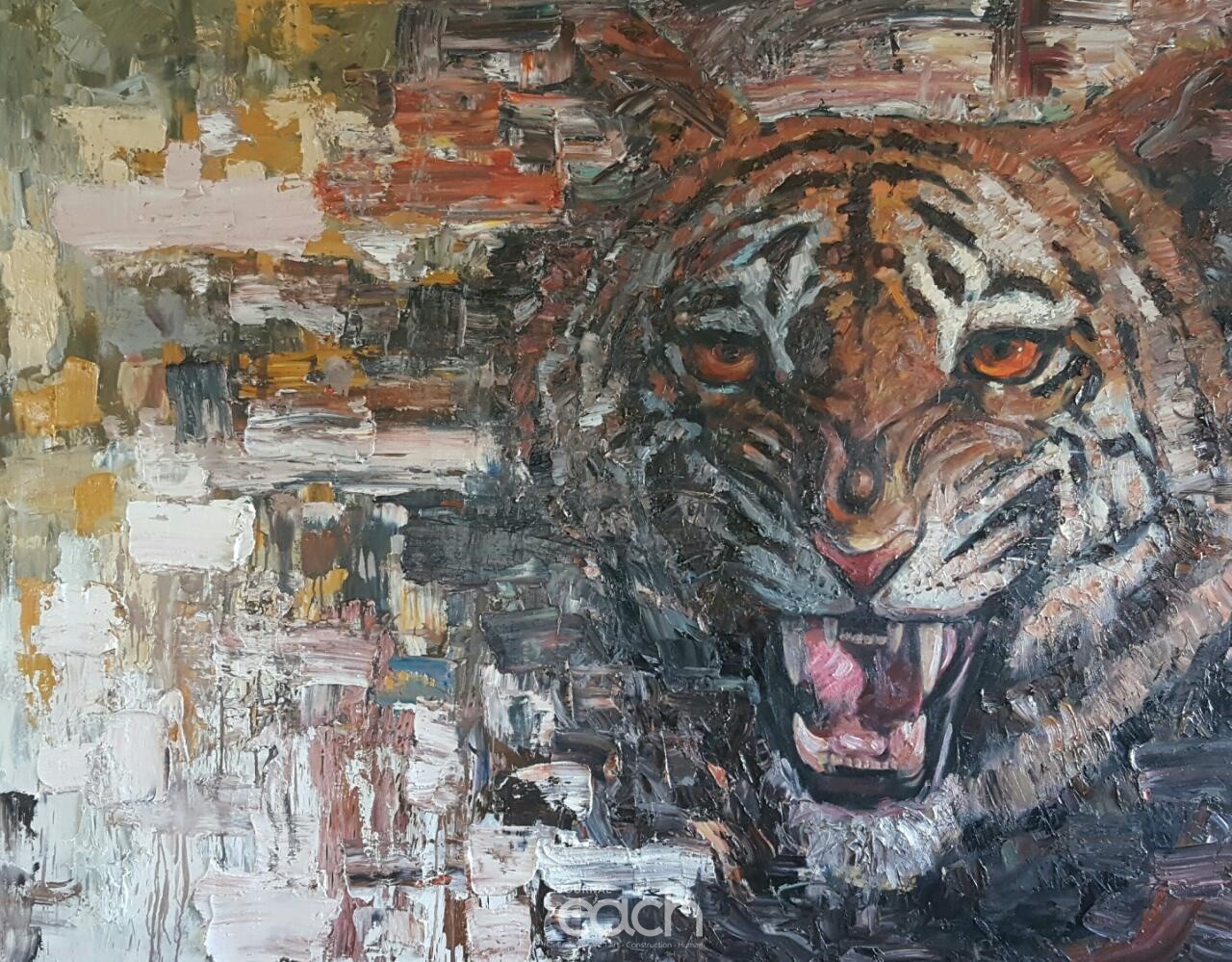 Tiger호랭이 Oil on Canvas of Knifer162x130.3cm 2017