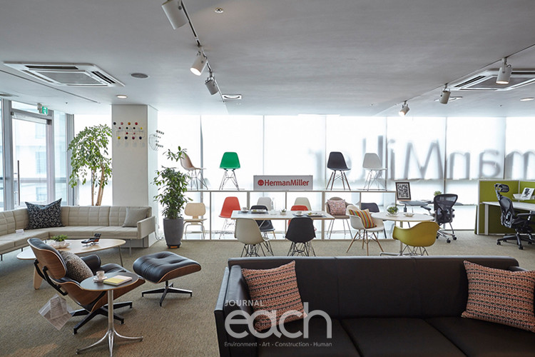 허먼 밀러 인노바드 대치동 쇼룸 전경 및 가구