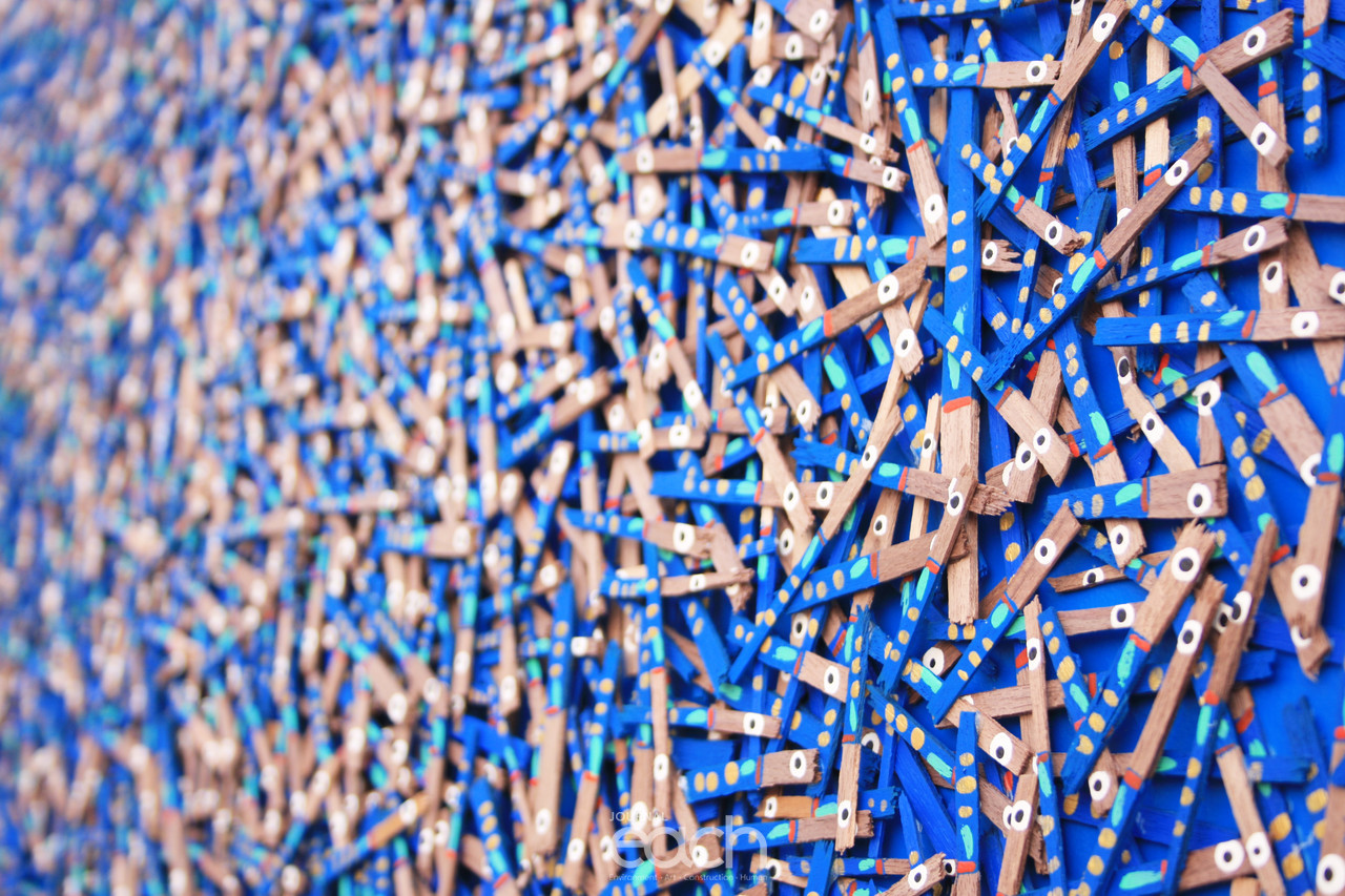 FISH2019-057C-가로167~세로112cm-장지에 호두나무 조각, 아크릴릭-2019년작.jpg-부분도