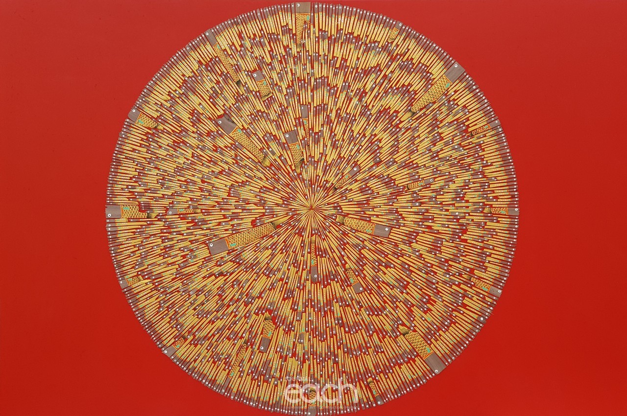 FISH2019-057C-가로167~세로112cm-장지에 호두나무 조각, 아크릴릭-2019년작.jpg-부분도