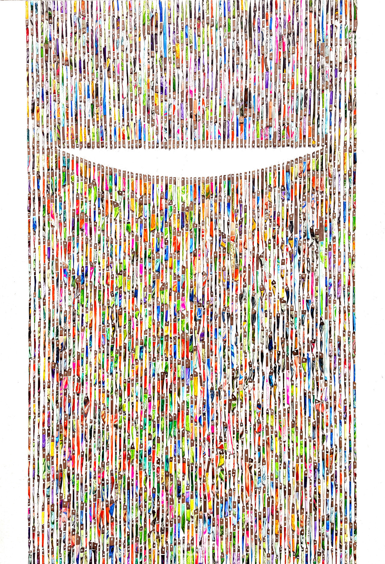 오색물고기-가로162cm~세로112cm-장지에 호두나무 조각,마블링--2016년작