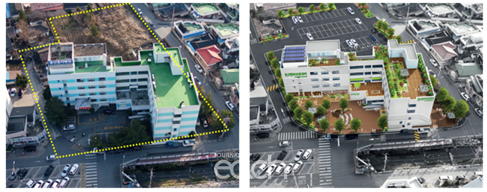 충남 금산군 사업지 현황 및 도시재생 인정사업 후 예상도