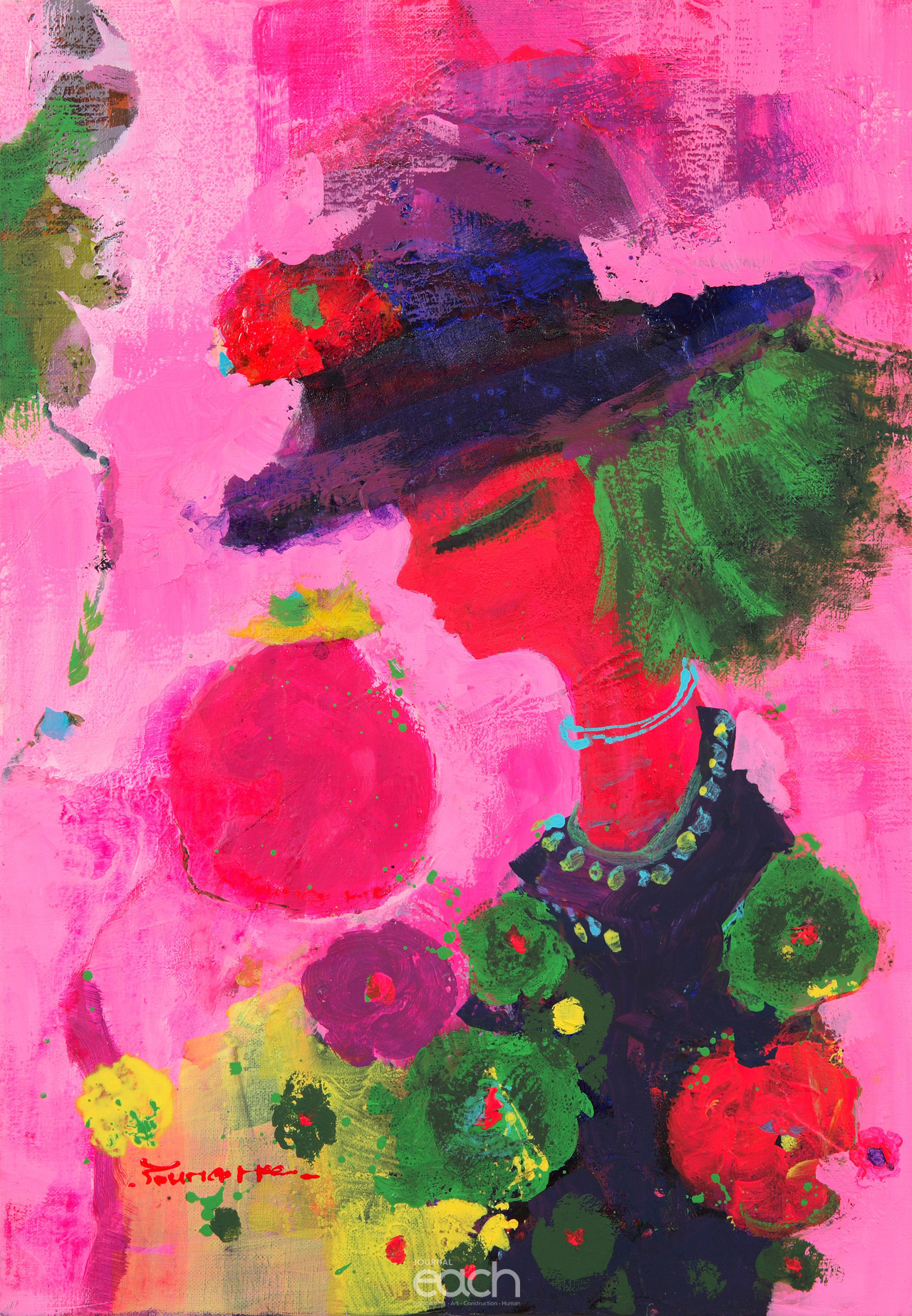 15.그녀-수줍다   65+53  mixed media 2012