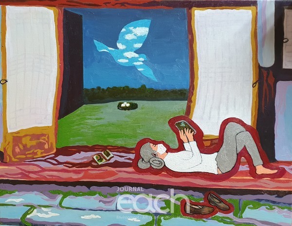 송태한, iPhone Diary2020 53*45cm oil & acylic on canvas 2021