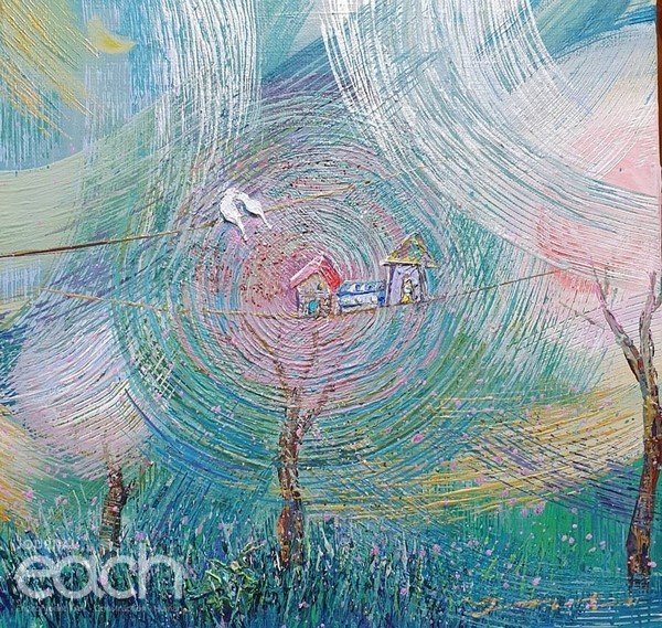 파랑새 31.8*31.8  Acrylic on canvas