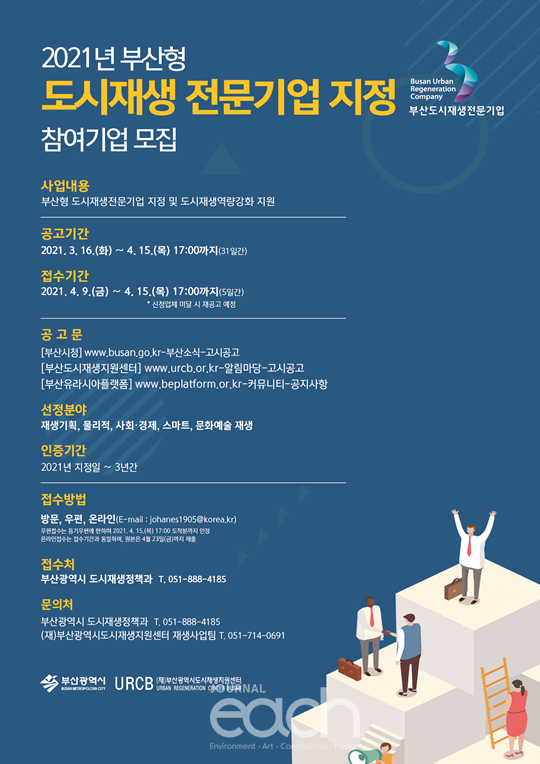 2021년 부산형 도시재생전문기업 지정 공모 포스터(자료제공 : 부산광역시)