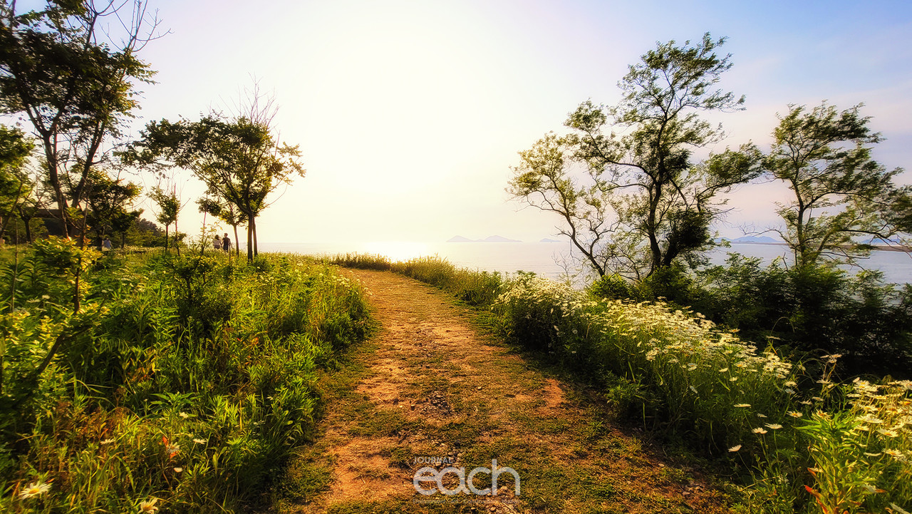 노을 지는 바다와 함께