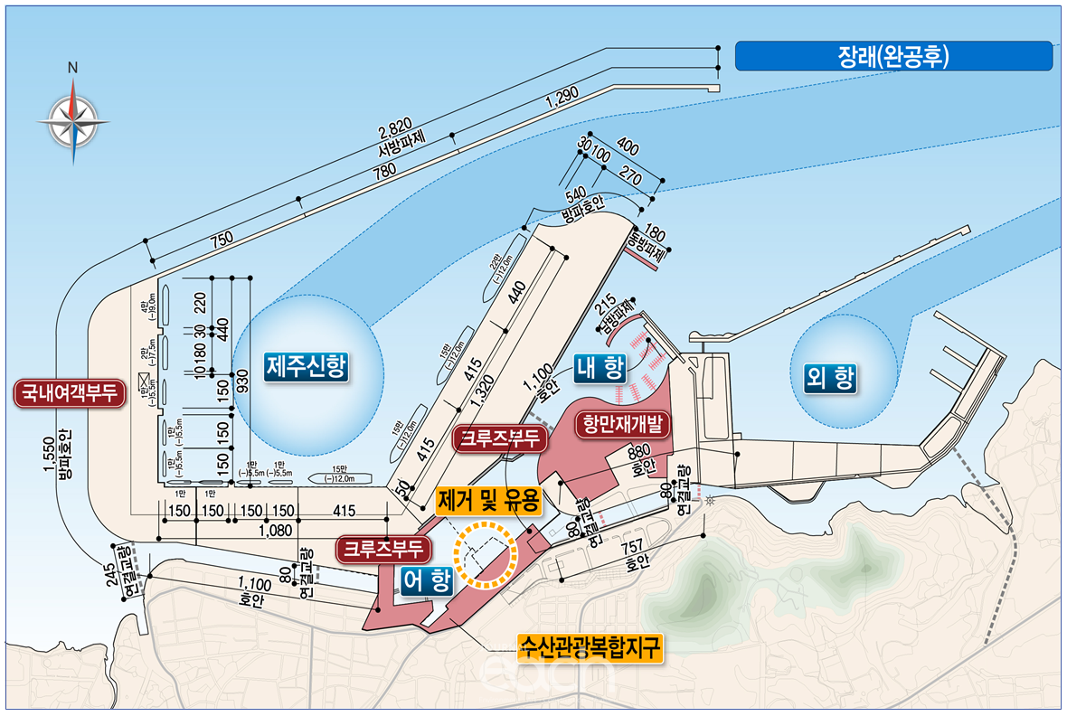 그림 5 제주항 개발계획 완공 후 도면