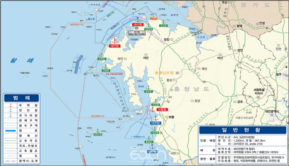  (그림 1) 충청남도 항만 위치도