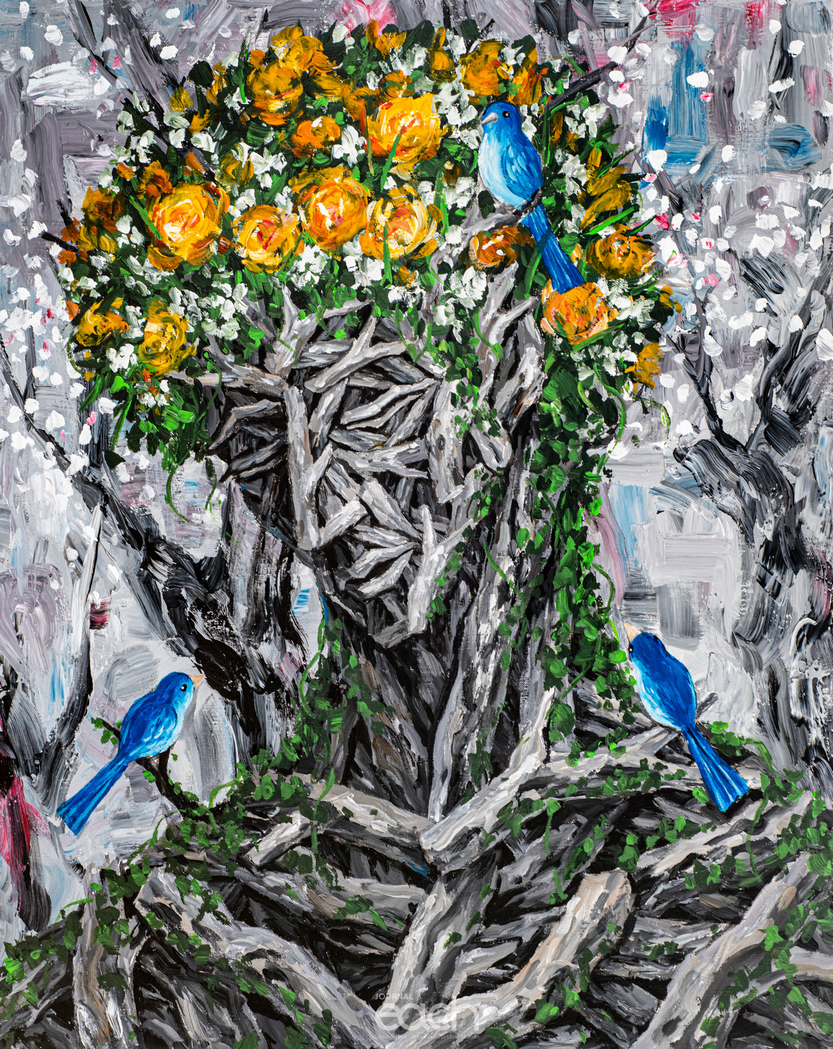 내머리위에 꽃들이-20호F(60x72cm)2021년