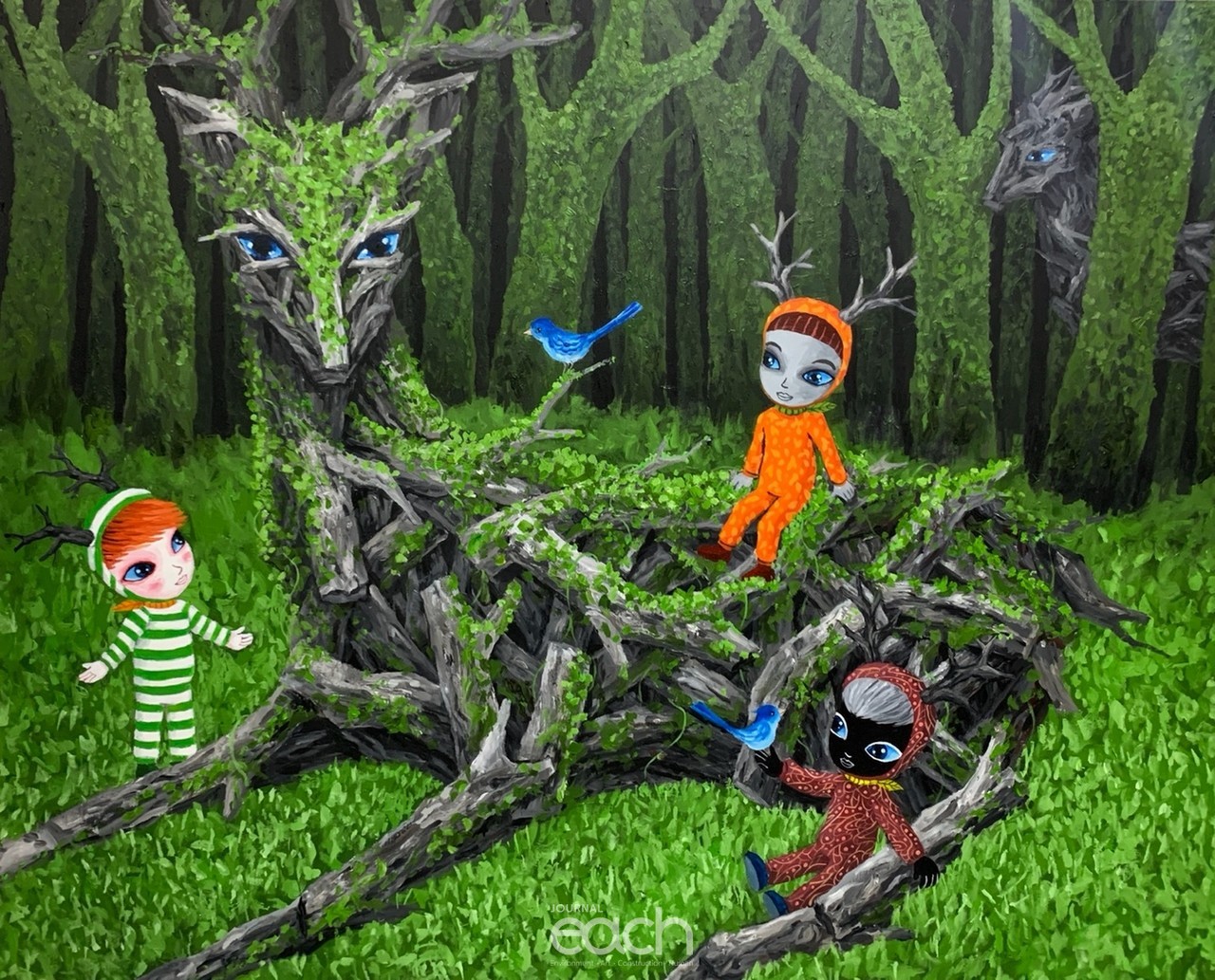 숲속에서의 정령들-100호F(162x130cm)2020