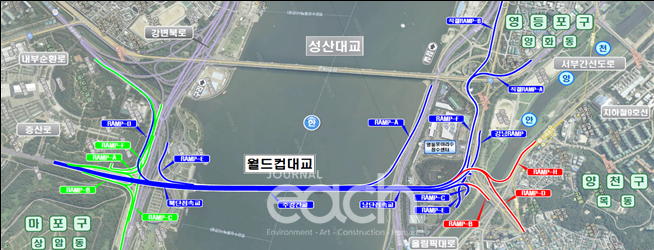 월드컵대교 건설 공사 (자료제공 : 서울특별시)