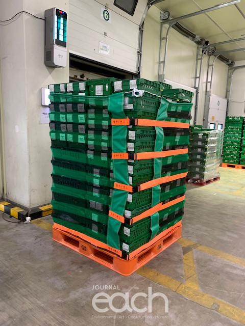 (다회성 포장재 활용) 계속해서 사용이 가능한 그물 형태의 포장재 (자료제공 : 경기도)