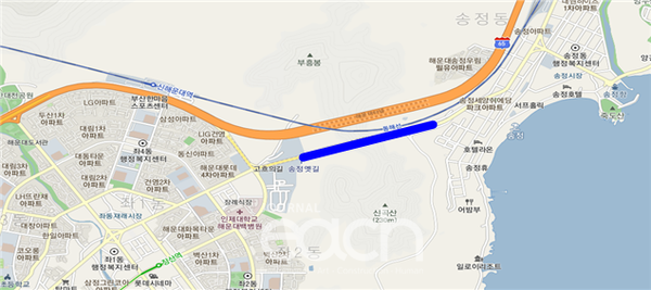 송정터널 LED조명 교체공사 위치도 (자료제공 : 부산광역시)