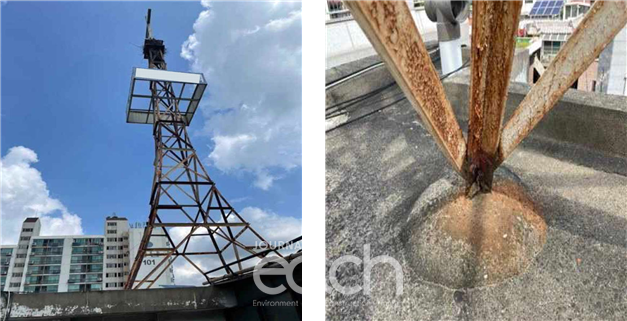 구조부재 및 녹발생 첨탑 (자료제공 : 서울특별시)