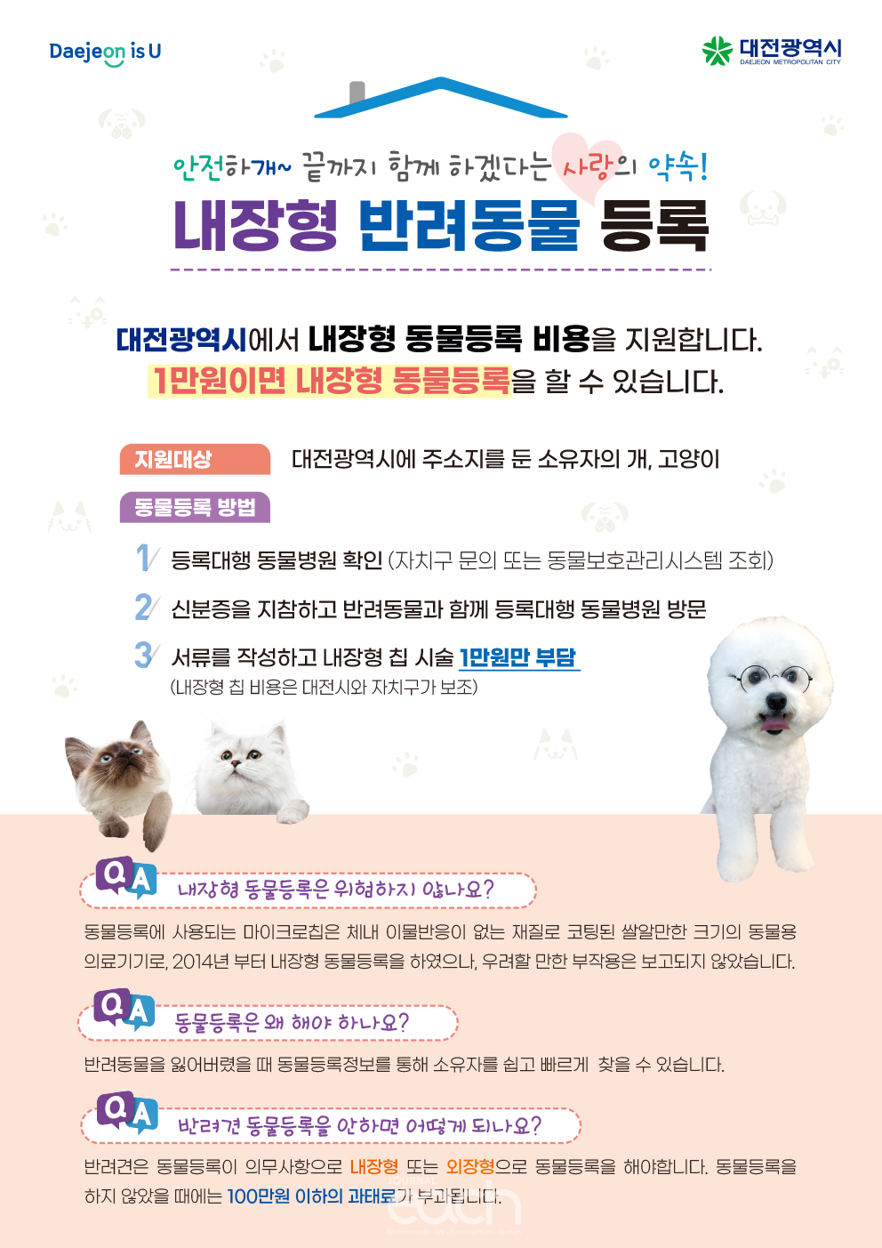 대전시 내장형 반려동물 등록 안내 포스터 (자료제공 : 대전광역시)