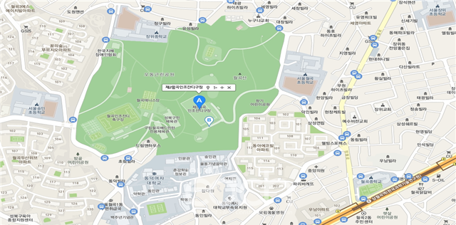 가상 현장훈련 장소 (성북구 소재 제2월곡 인조잔디구장) (자료제공 : 서울특별시)