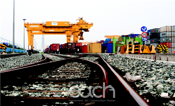 진입철도 전경(부산항)