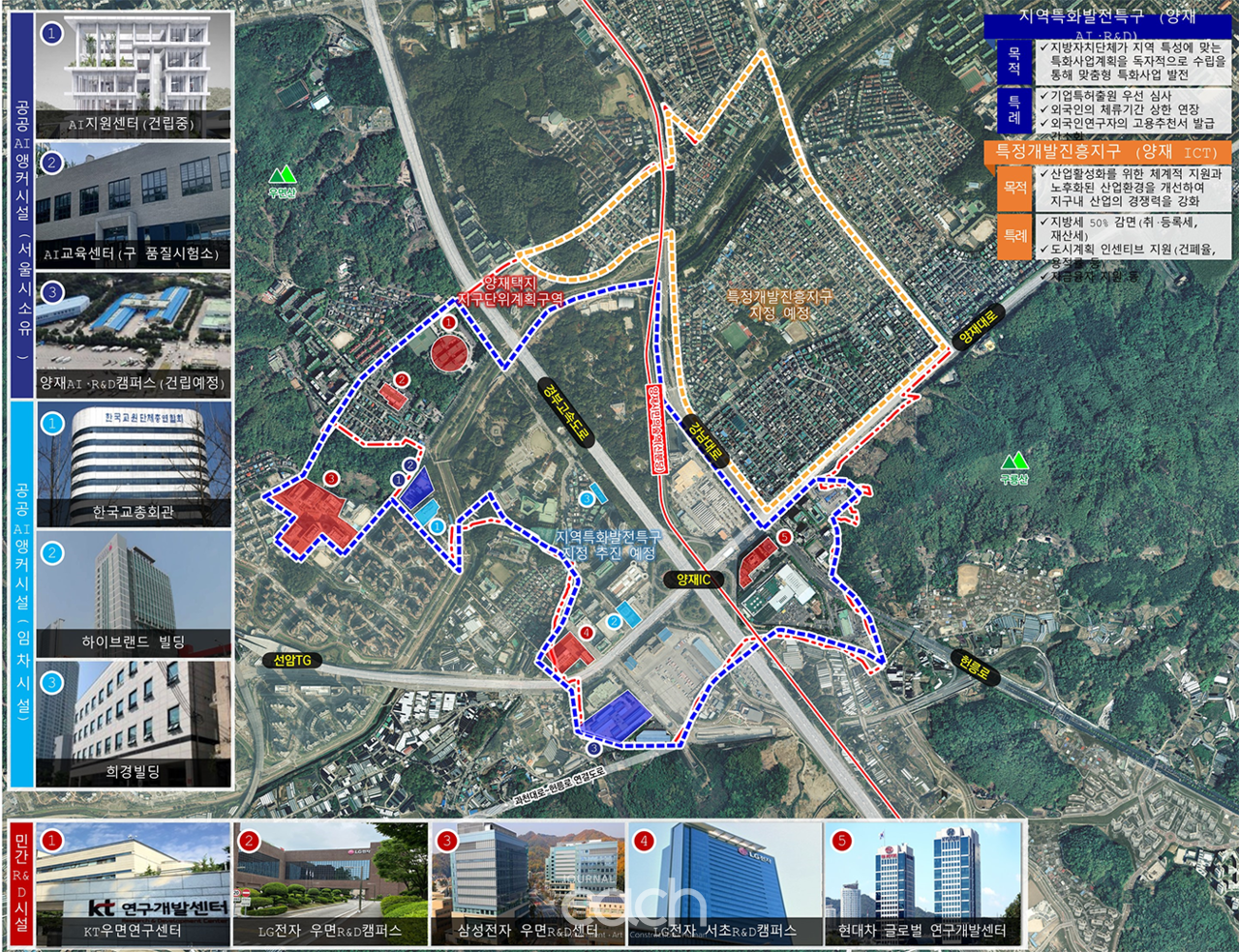 양재 AI 혁신지구 인프라 현황 (자료제공 : 서울특별시)