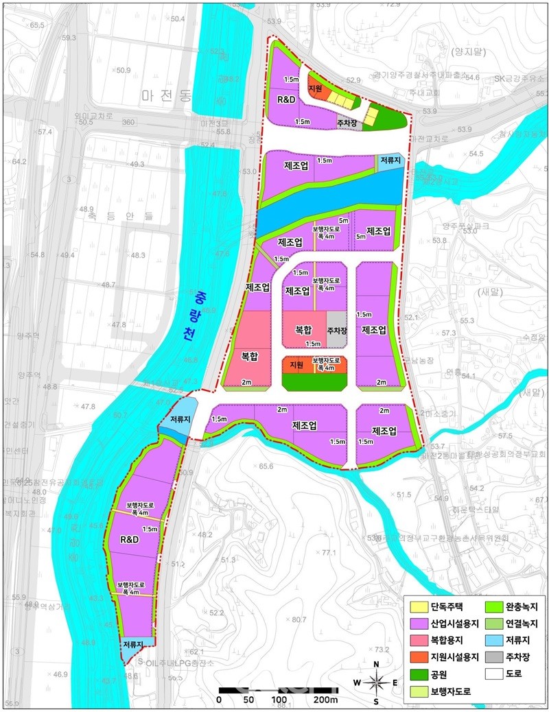 경기양주 테크노밸리 토지이용계획도 (자료제공 : 경기도)