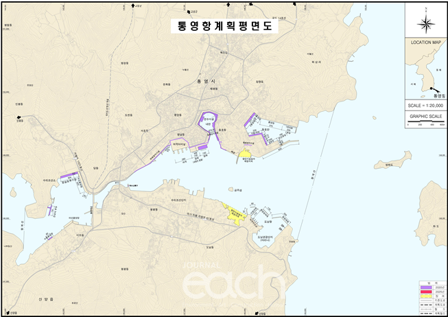통영항 계획평면도