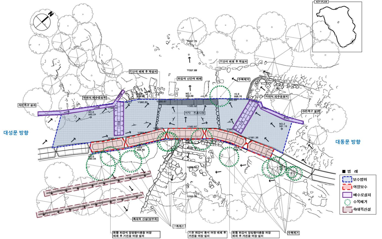 보국문 해체·보수 범위 배치도 (자료제공 : 서울특별시)