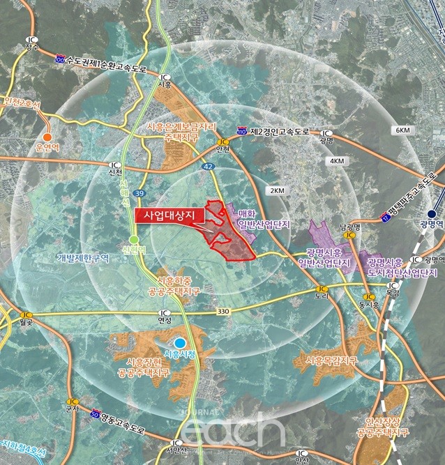 시흥토지거래허가구역위치도 (자료제공 : 경기도)