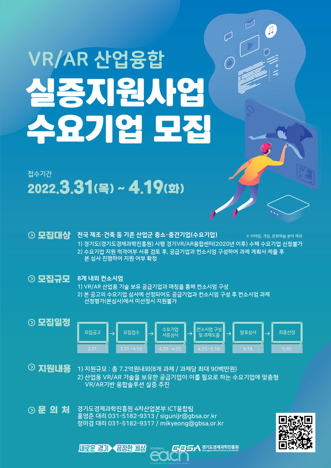 VRAR 산업융합실증 수요기업 포스터 (자료제공 : 경기도)