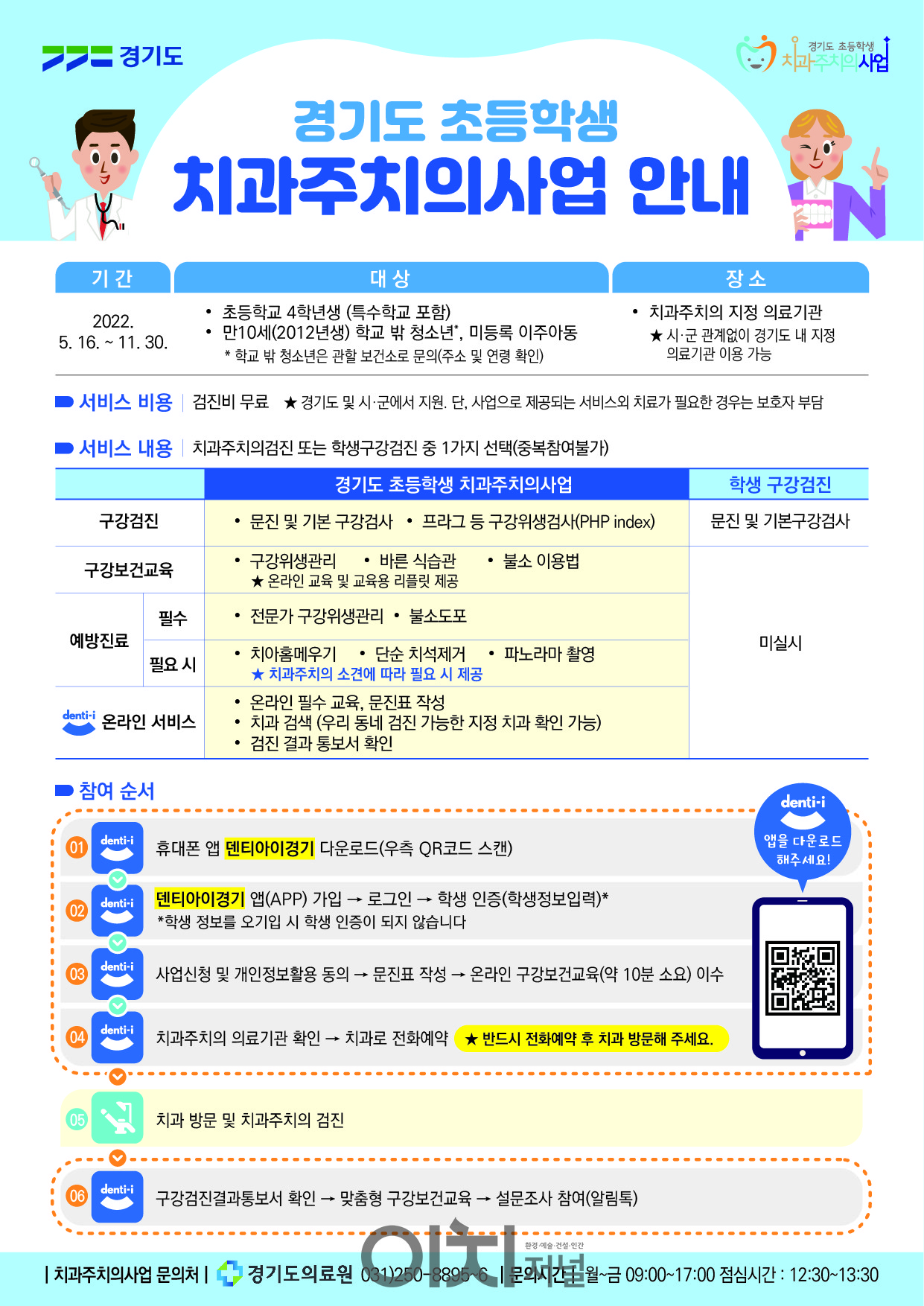 2022년 경기도 초등학생 치과주치의 포스터 (자료제공 : 경기도)