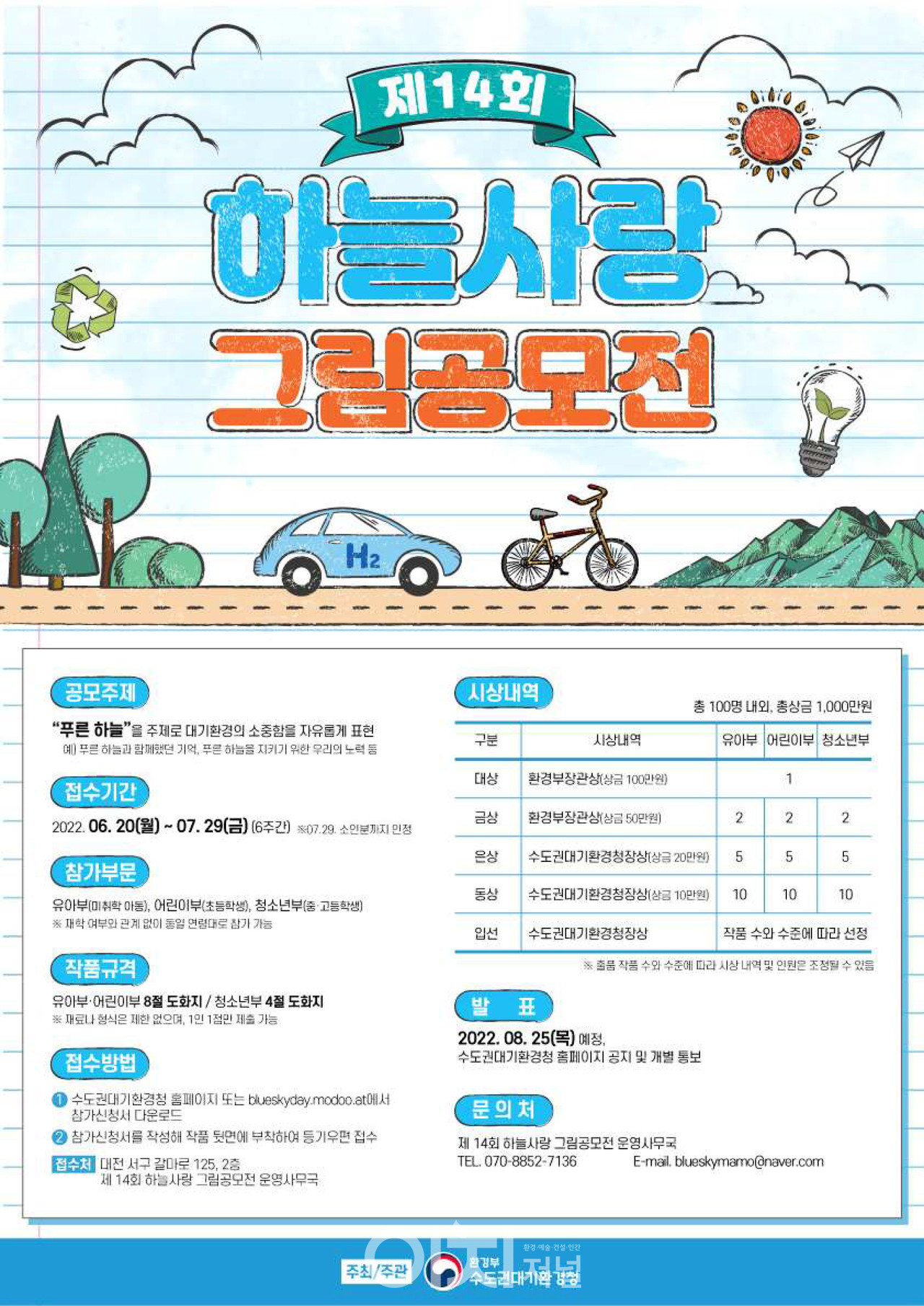 제14회 하늘사랑 그림공모전 포스터 (자료제공 : 환경부)