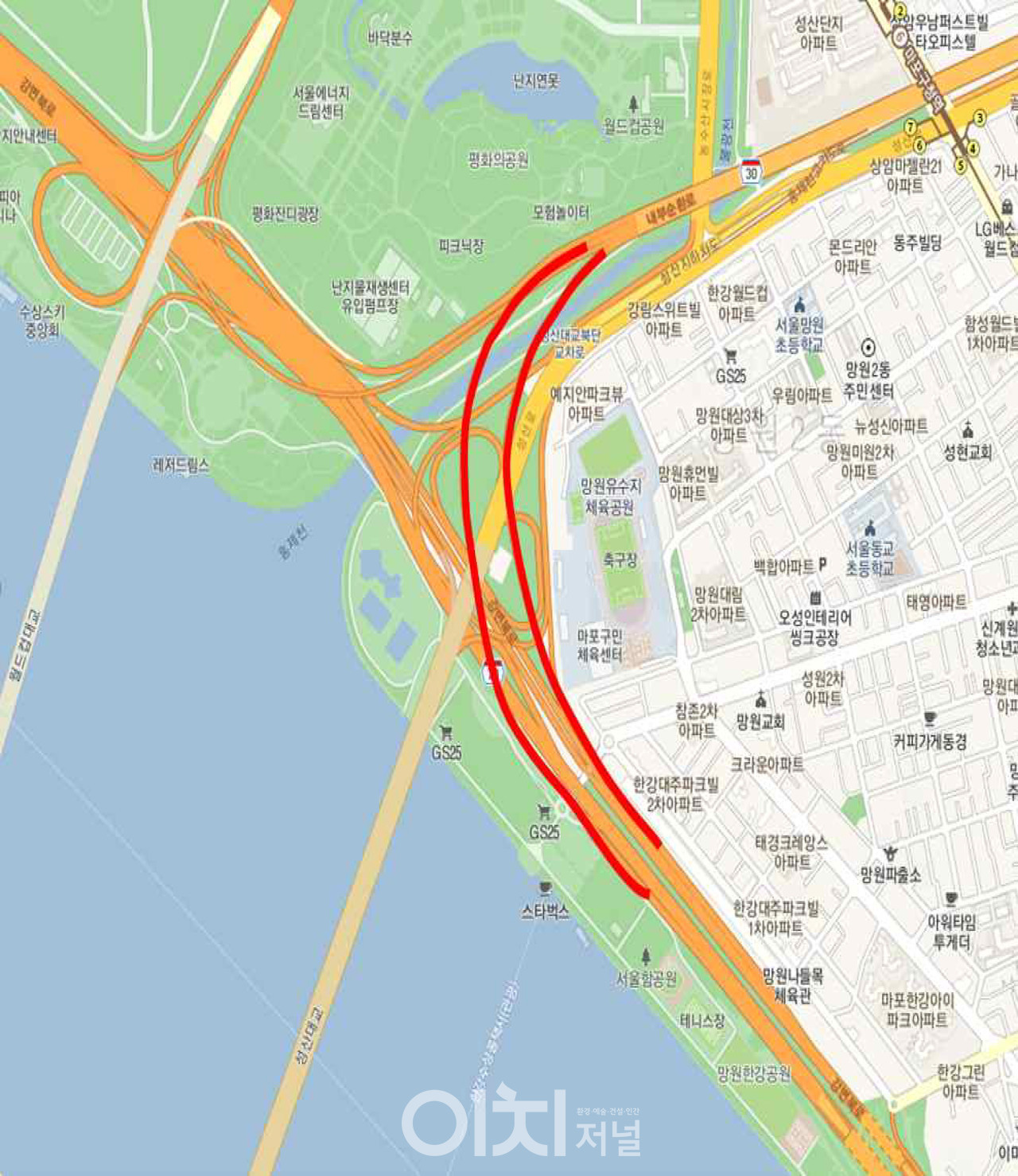 강변북로(내부순환로 연결램프) (자료제공 : 서울시)