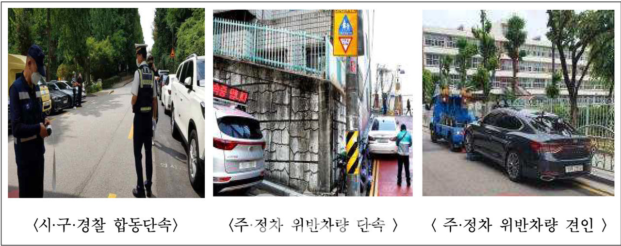 서울시 개학초 어린이보호구역 불법 주·정차 차량 집중단속 (자료제공 : 서울시)
