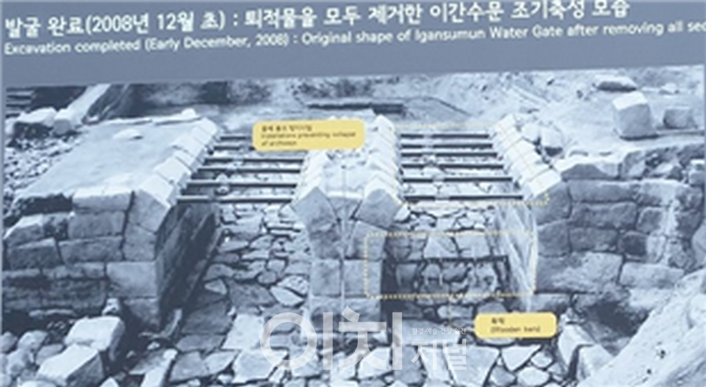 발굴 당시의 이간수문
