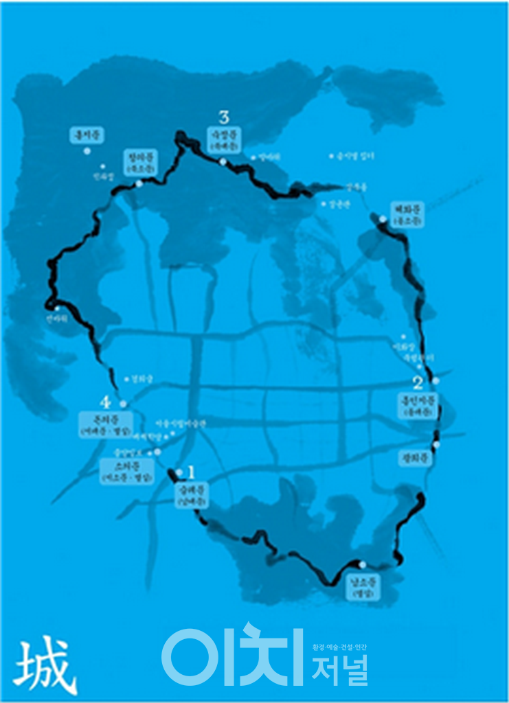 한양도성 전도/인물과사상사 제공