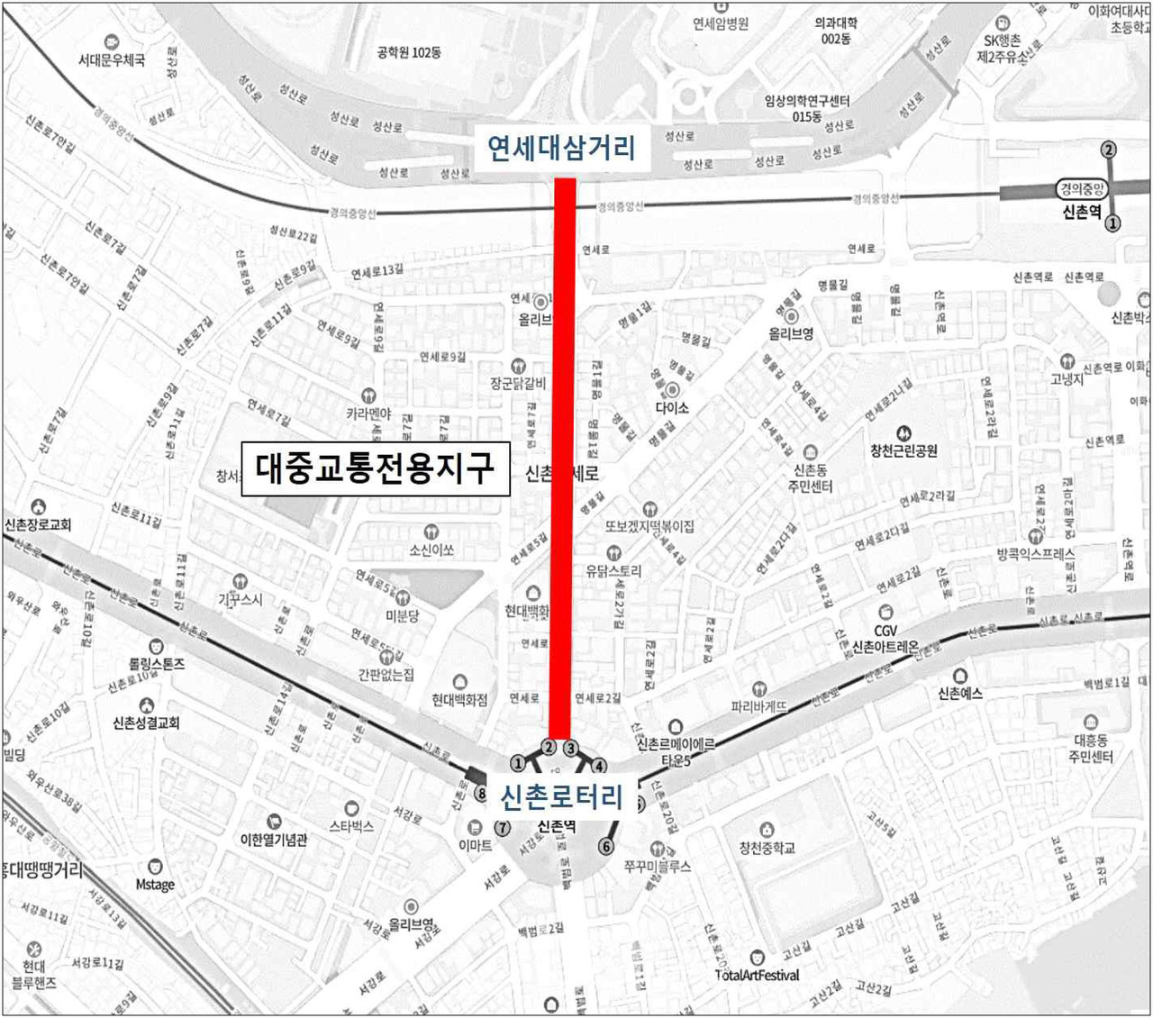 대중교통전용지구 위치도 (자료제공 : 서울시)