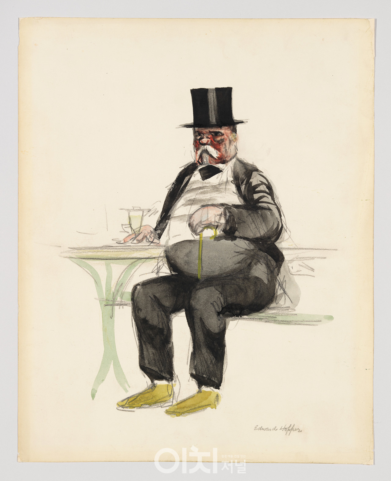 에드워드 호퍼, , 1906-07. 종이에 수채, 연필, 30.2 × 24.1 cm