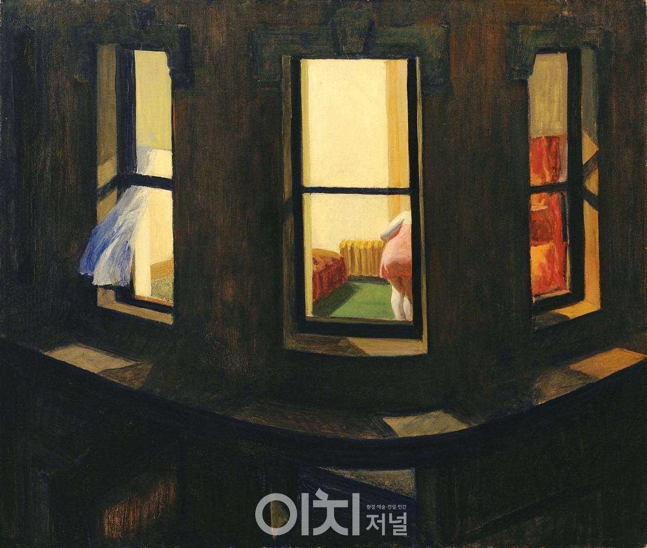 에드워드 호퍼, 〈밤의 창문〉, 1928. 캔버스에 유채, 73.7 × 86.4 cm