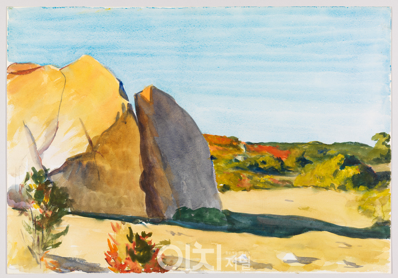 에드워드 호퍼, 〈석회암 채석장〉, 1926. 종이에 수채, 연필, 35.2 × 50.6 cm